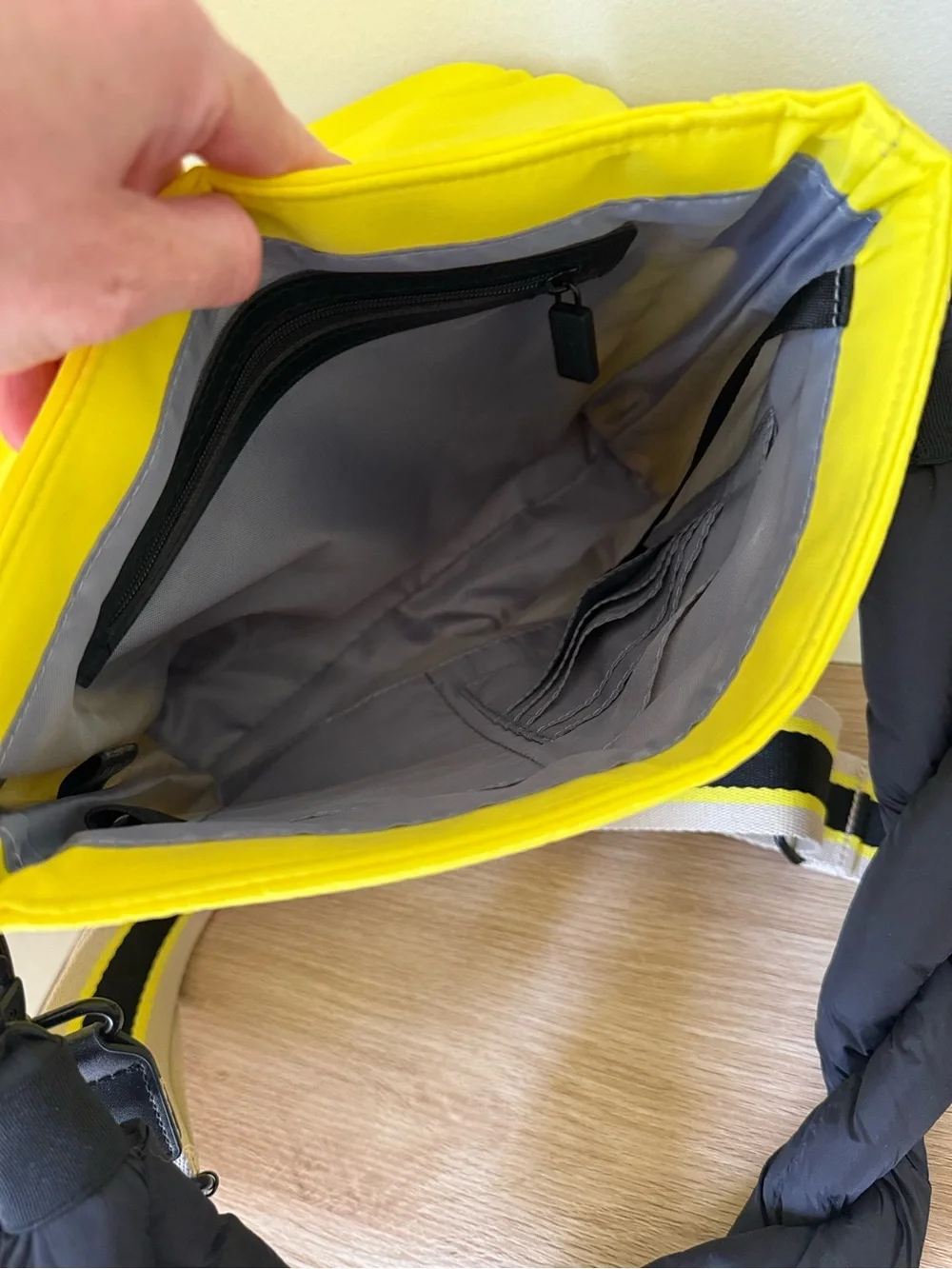 IHKWIP Yellow Quilted Messenger Bag with Black Accents AND Two Strap Options